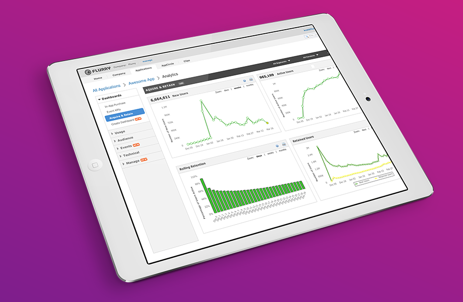 Flurry screenshot - app analytics tool