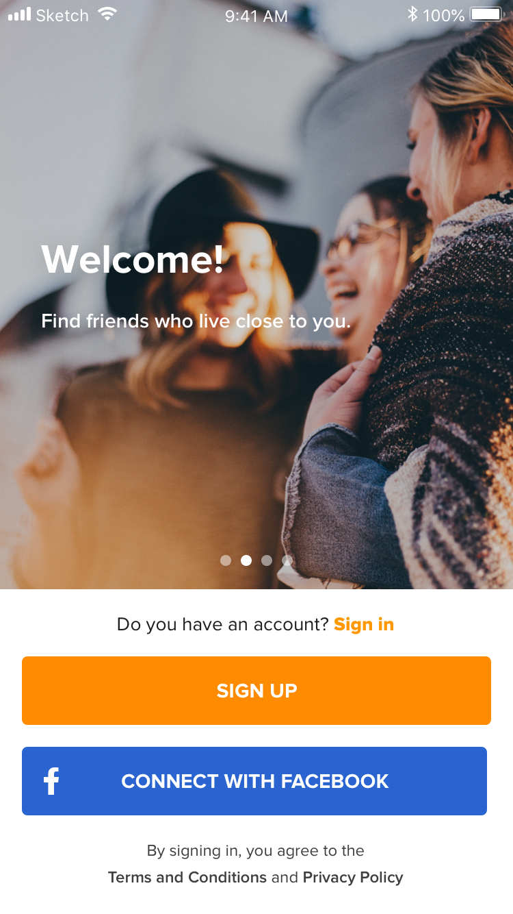 Wizzo app welcome screen