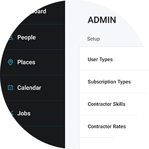 Picture of the admin panel elements.