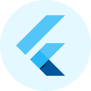 The picture of the official logo of Flutter framework.